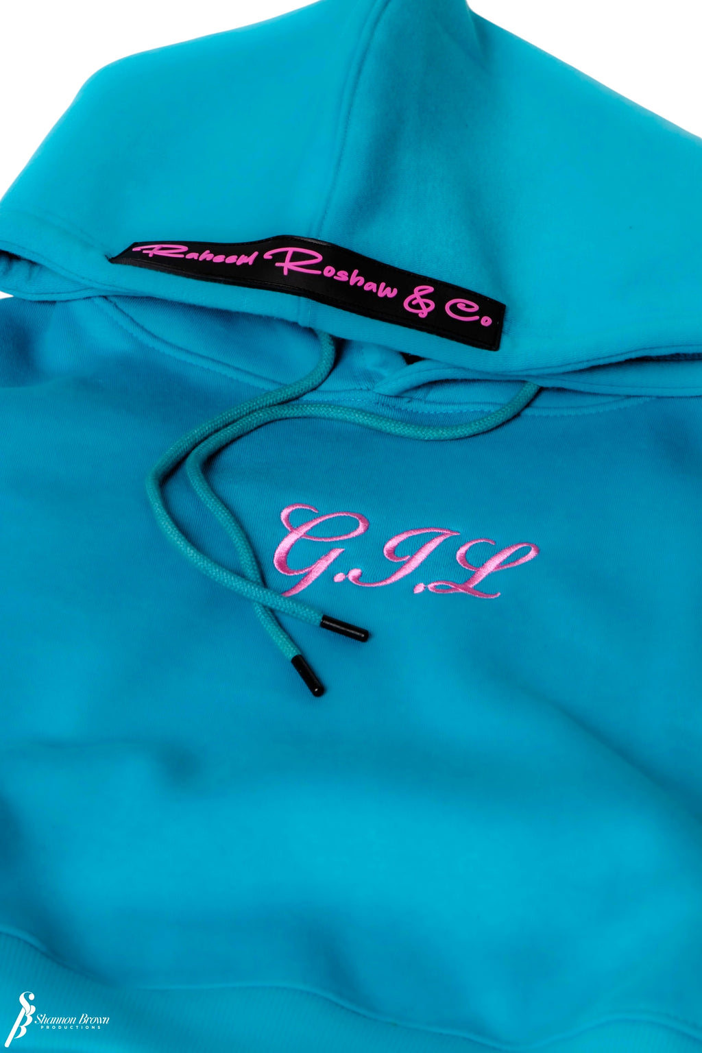 G.I.L. “God is Love” Crop Top Hoodie– Teal & Pink Edition