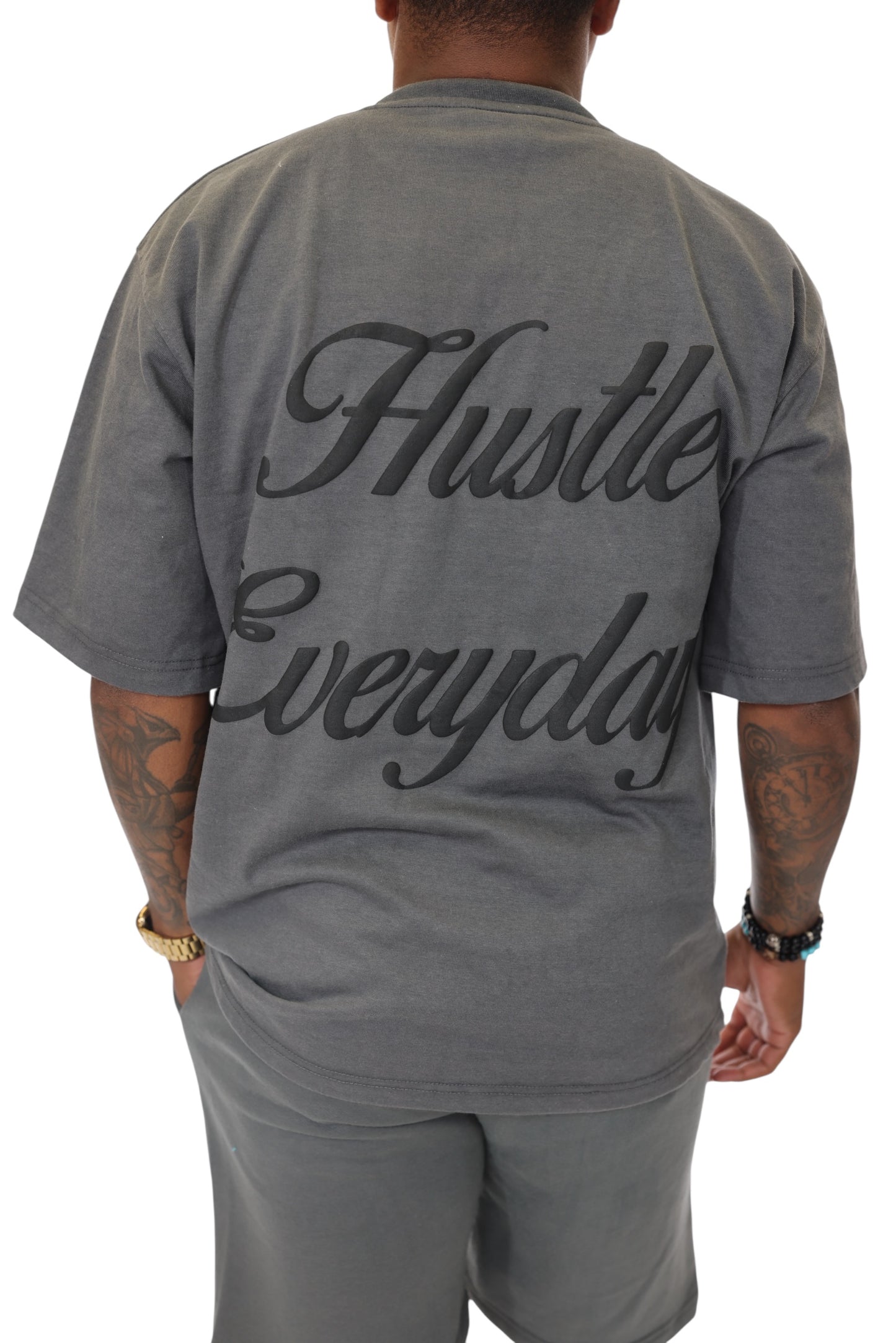Hustle Everyday Oversized Tee – Charcoal