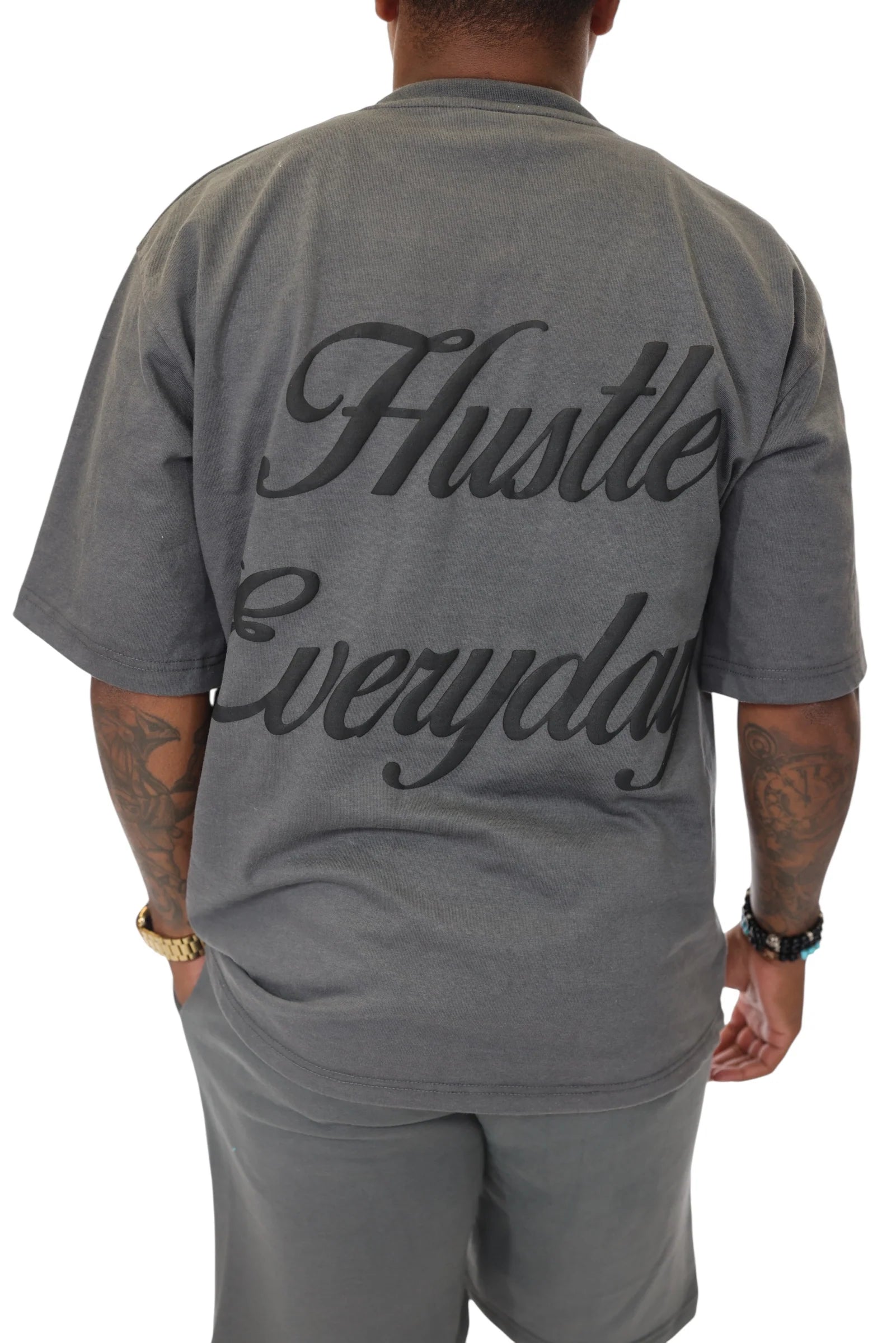 Hustle Everyday Oversized Tee – Charcoal