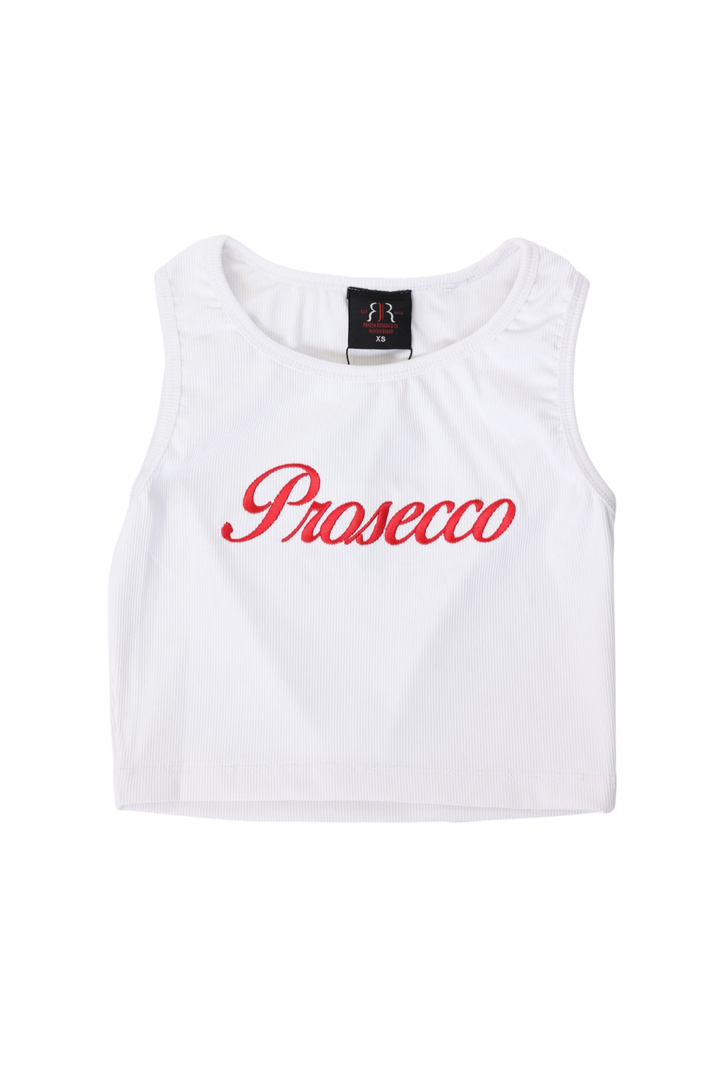 Prosecco Ribbed Crop Tank- Red