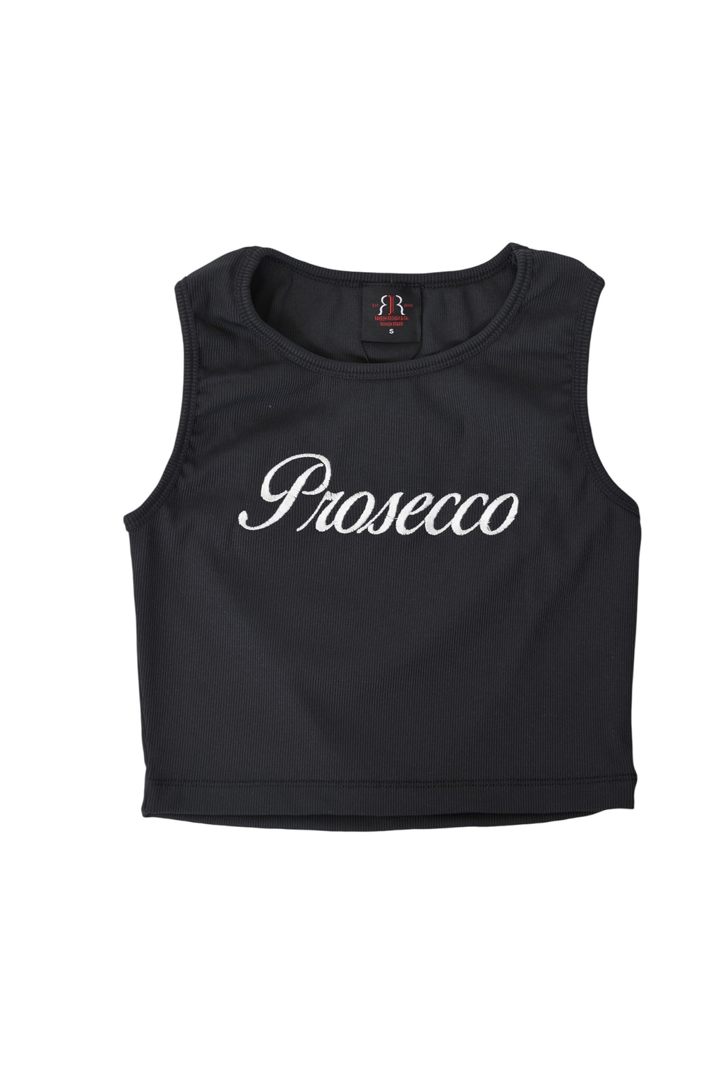 Prosecco Ribbed Crop Tank- Red
