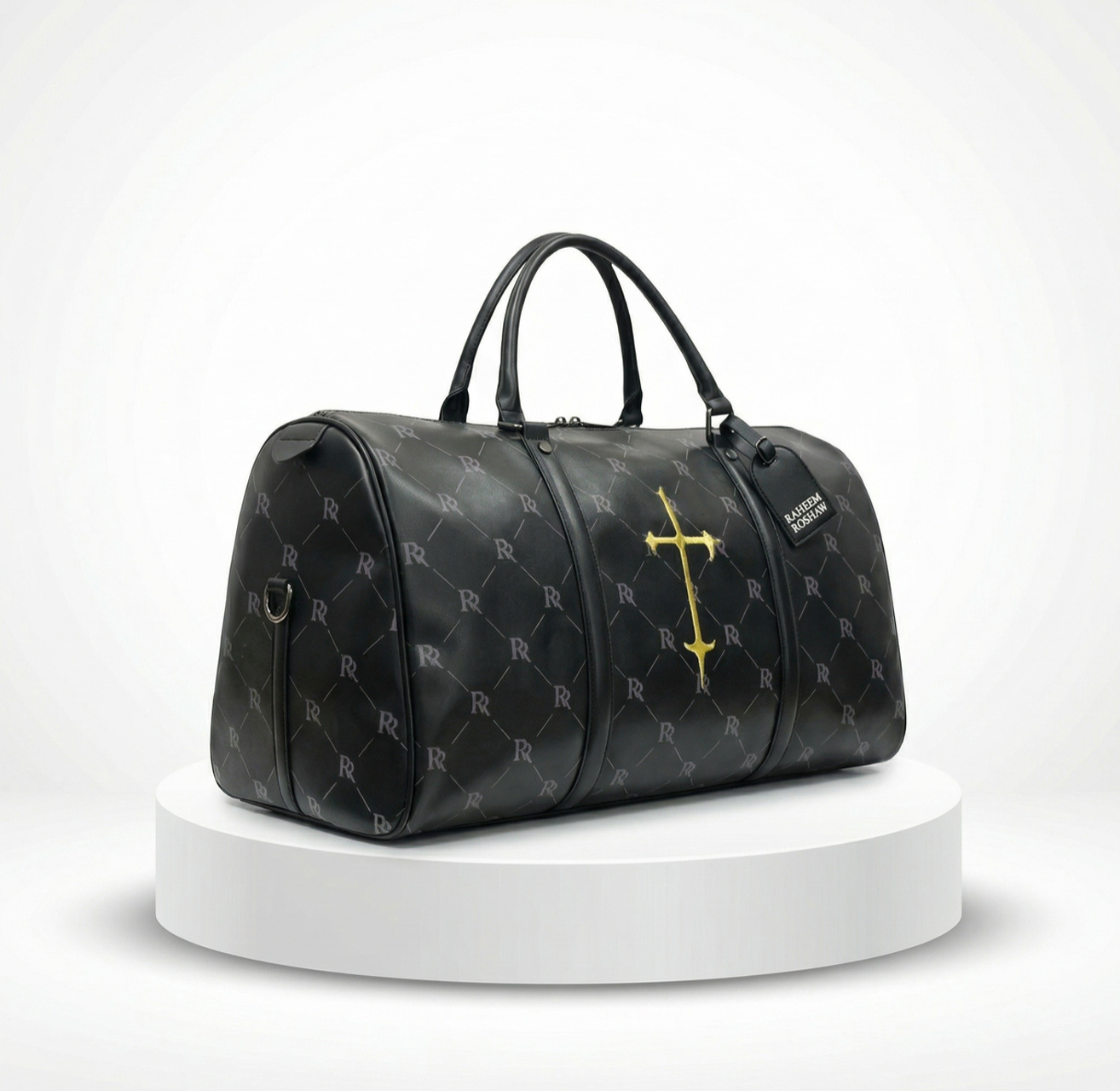 RR Travel Duffle Bag – Black & Gold Cross